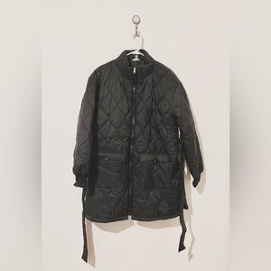 Time and Tru Quilted Tie-Waist Winter Jacket